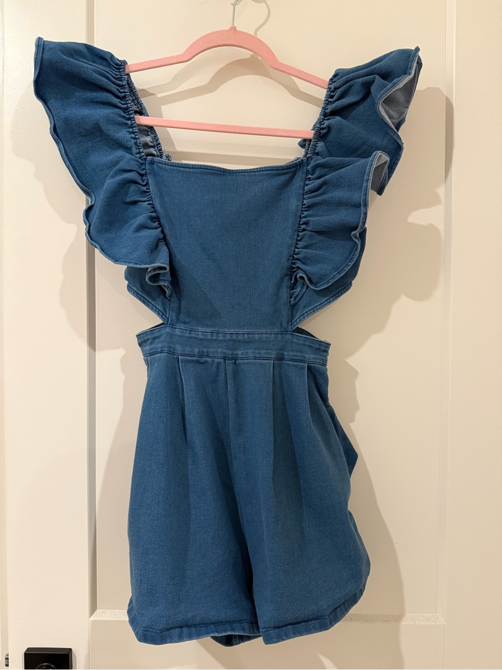 Blue Ruffle Denim Romper - Brand Unspecified